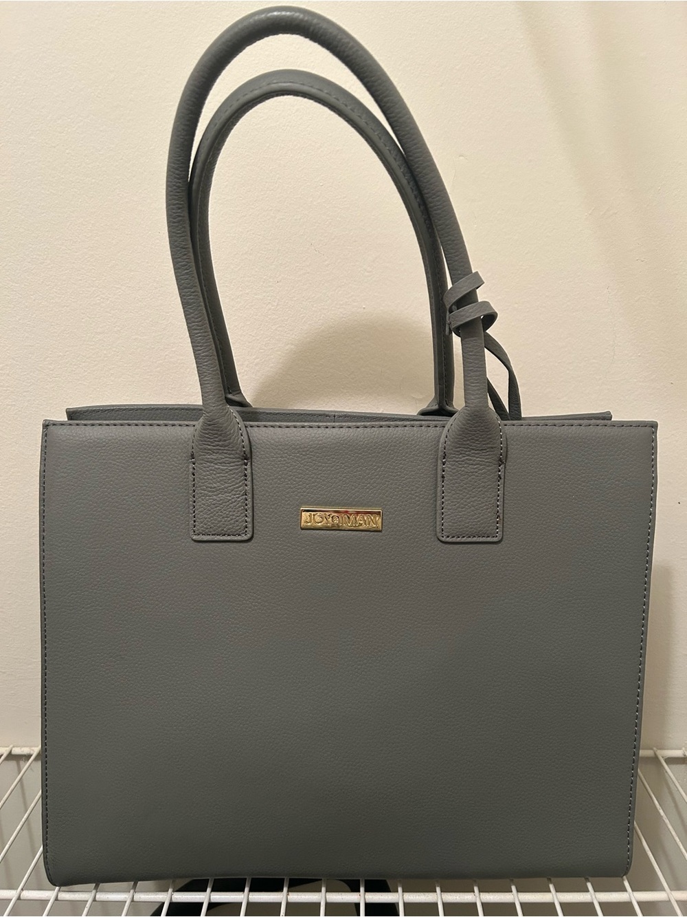 Storksak Grey Pebbled Structured Tote